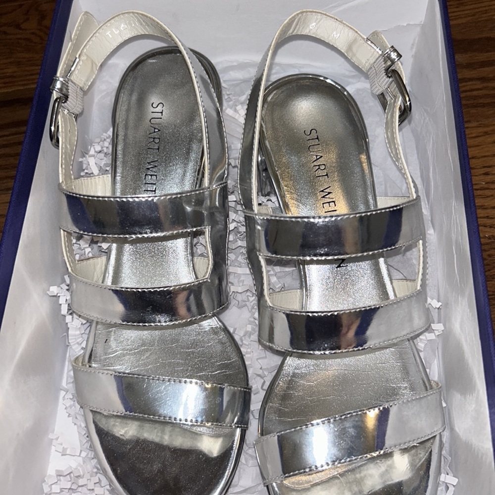 Stuart  WEITZMAN OPEN TOE SANDAL HEELS IN SIZE 6 - Picture 6 of 6